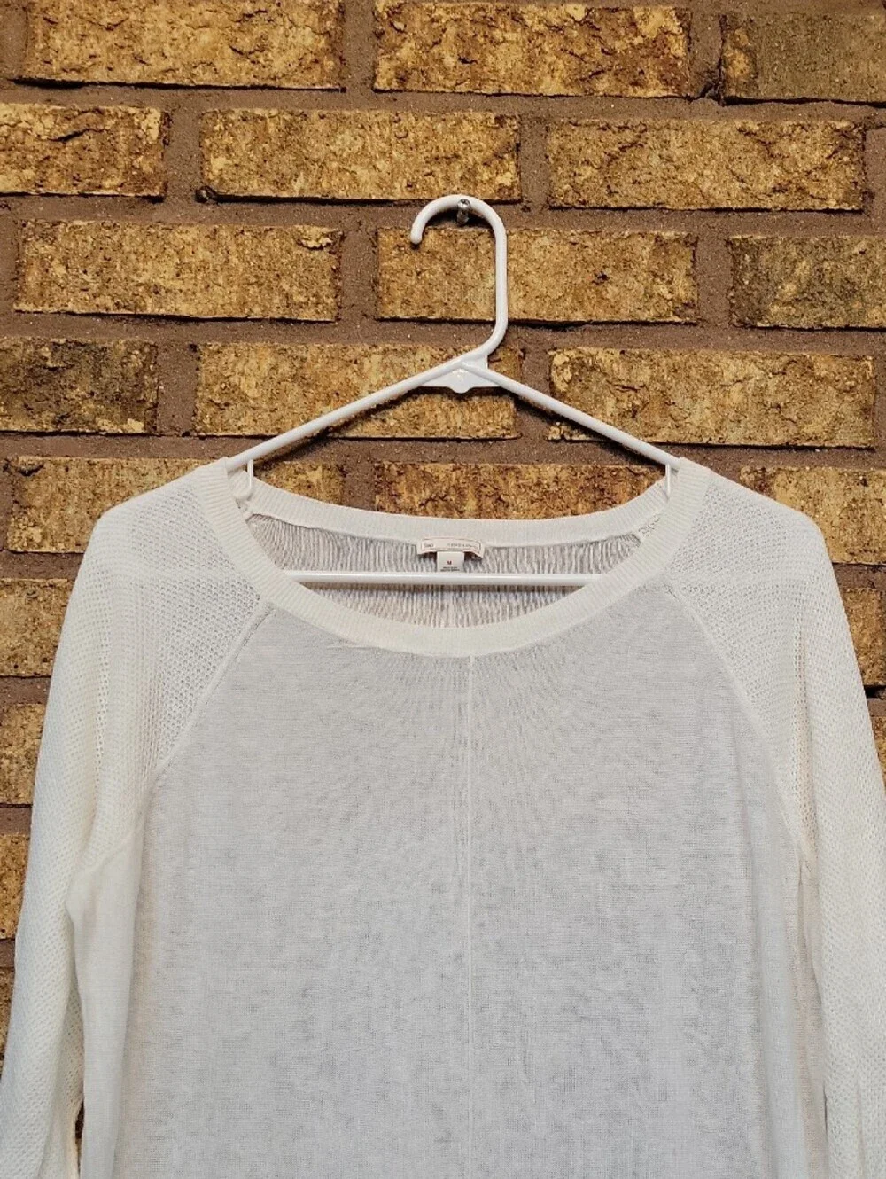 Gap Linen Viscose Blend Lightweight Sweater Ivory Size Medium Stichy Sleeve